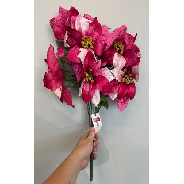 Primrue Silk Poinsettia Stems, Bushes, And Sprays Arrangement Wayfair